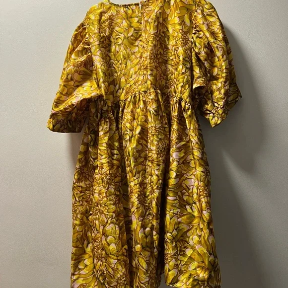 Kika Vargas Yellow Puff Sleeve Sundress - Picture 4 of 5